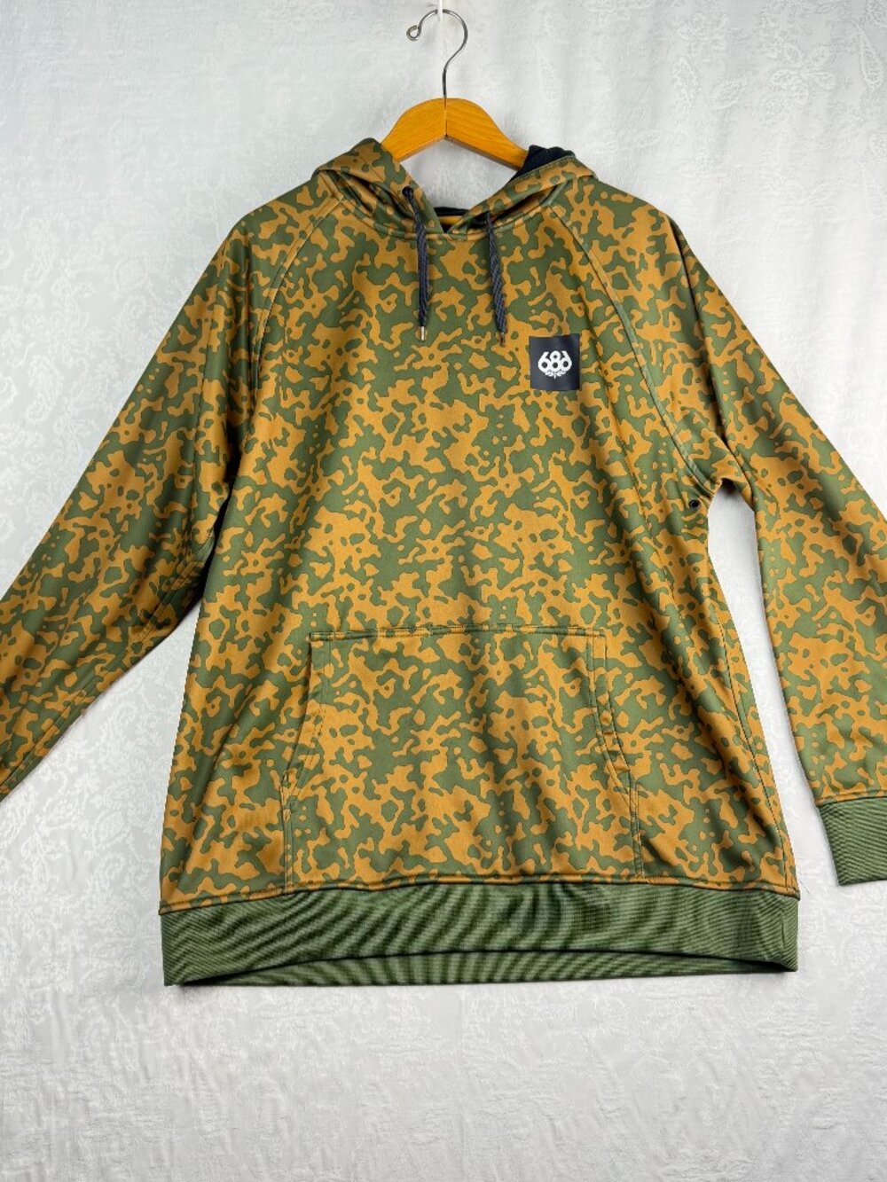 686 XL Camo Pullover Hoodie Green Gold Camouflage Snowboard Ski Outdoor